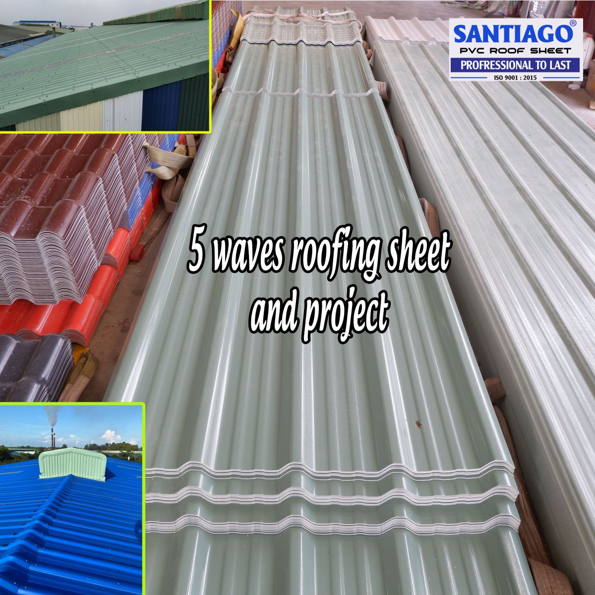5 wave asa pvc roofing sheets and prohect