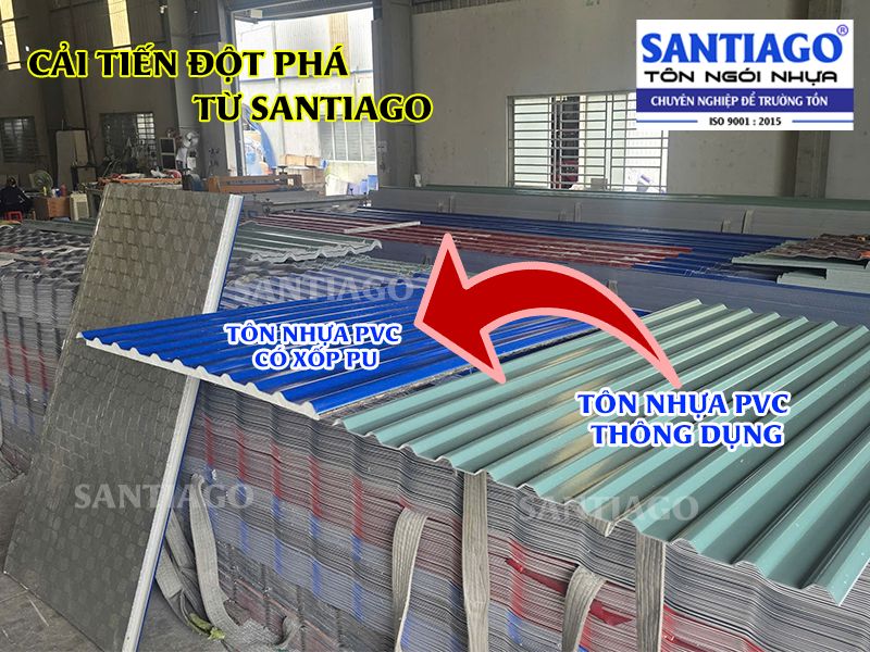 cả tiến tôn nhựa pvc ép sốp pu chống nóng chống ồn