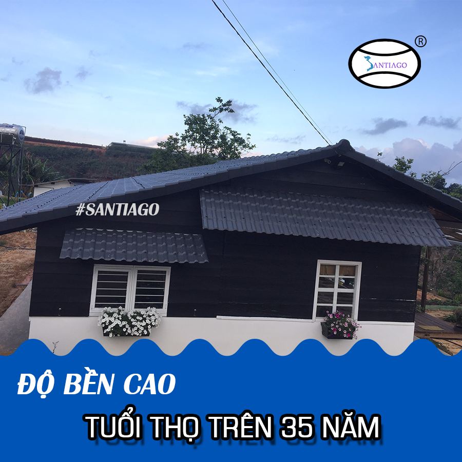 Mái tôn ngói nhựa Santiago bền lâu