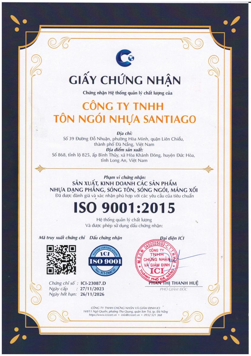 iso tôn nhựa pvc asa Santiago