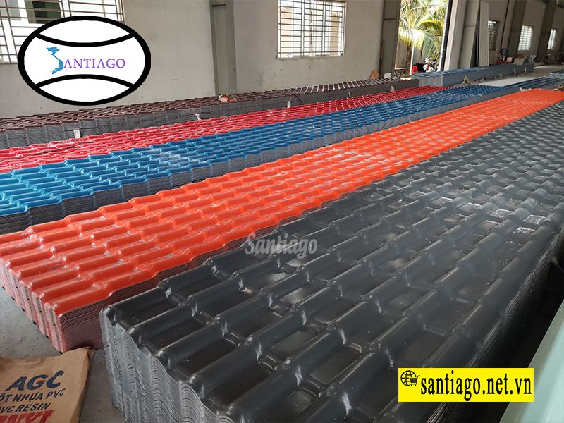 Tấm lợp giả ngói PVC tại kho