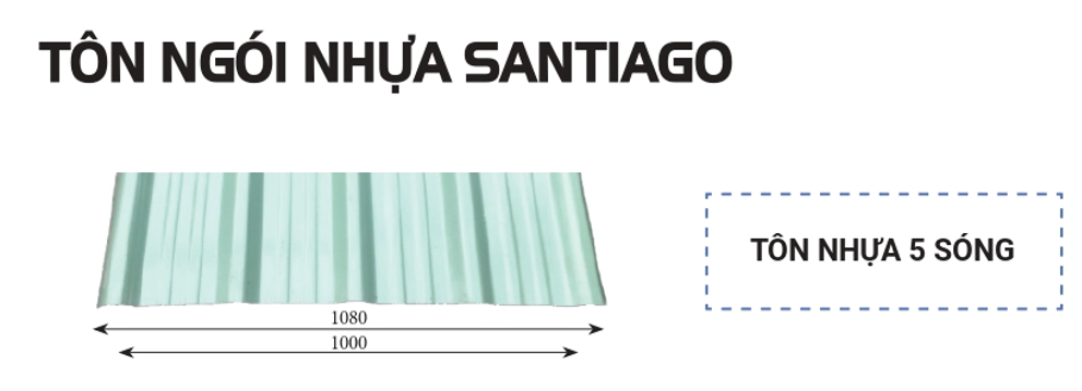 kích thước tấm tôn nhựa pvc 5 sóng
