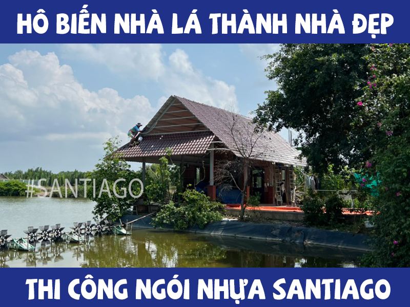 lợp mái ngói nhựa santiago màu socola