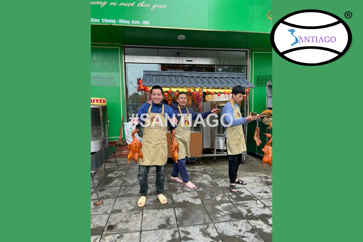Mái hiên ngói âm dương trước cửa tiệm vịt quay