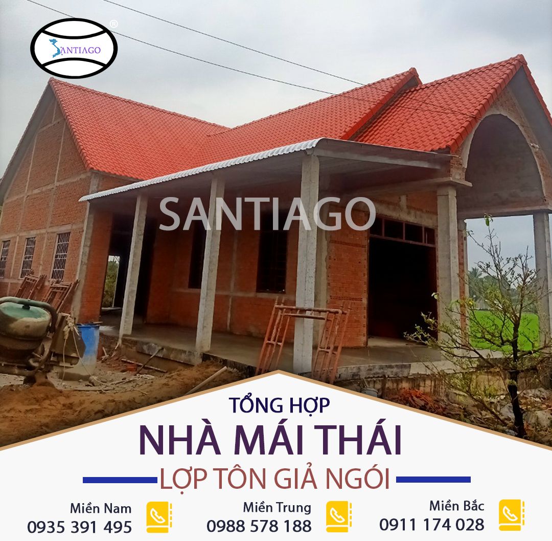 mái thái lợp tôn giả ngói