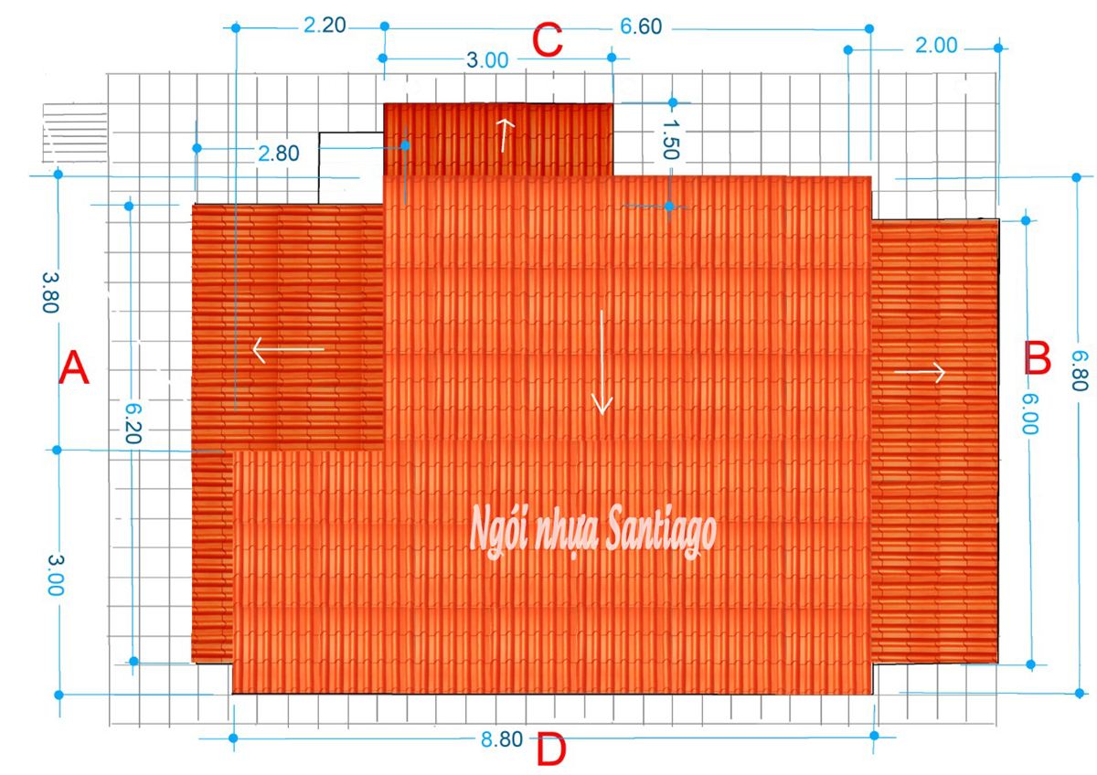 Mẫu thiết kế mái lợp ngói nhựa PVC ASA Santiago