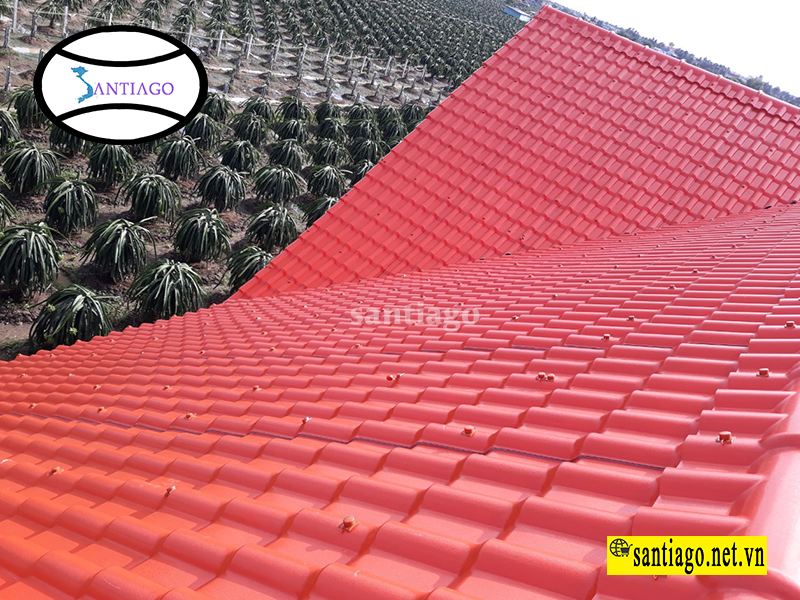 ngói nhựa asa pvc màu đỏ ngói