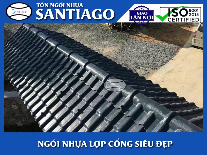 Cổng nhà lợp ngói nhựa PVC ASA Santiago