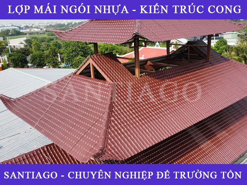 ngói nhựa santiago lợp mái ngói cong