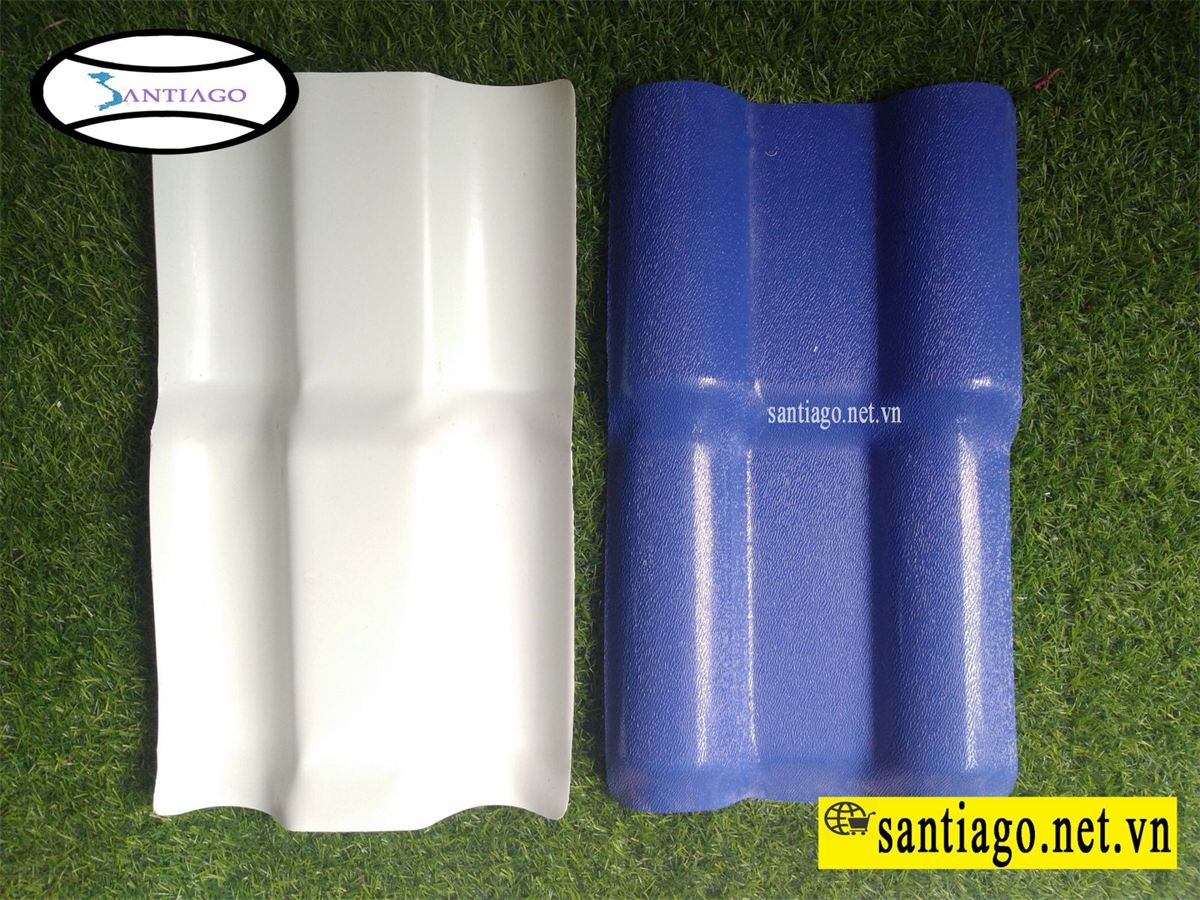 Mẫu ngói nhựa màu xanh dương