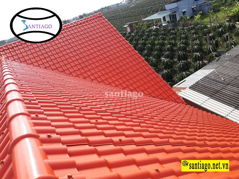 ngói nhựa pvc asa màu đỏ ngói