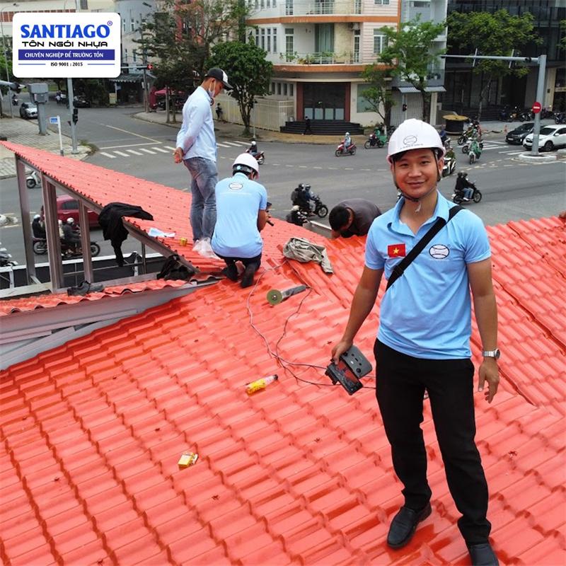 Công trình thực tế: mái ngói nhựa màu đỏ ngói