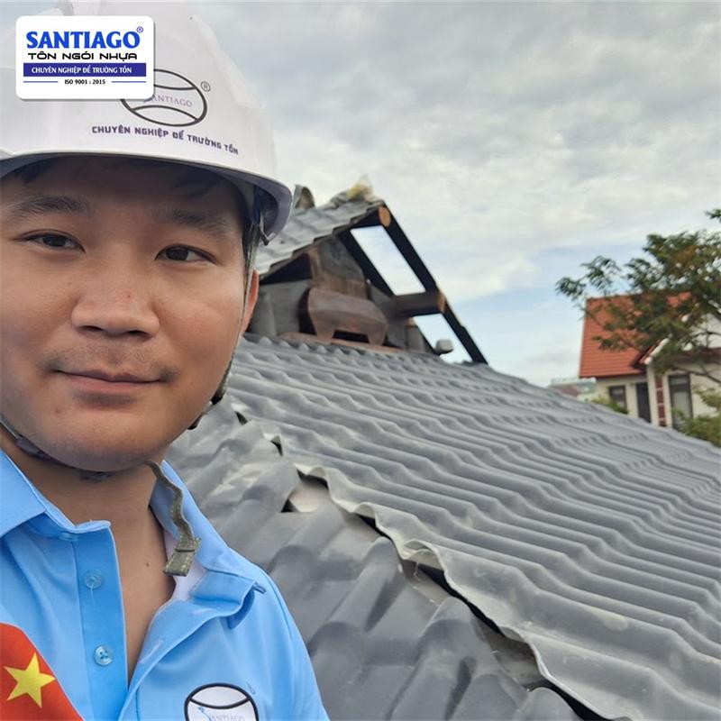 Công trình thực tế: mái ngói nhựa màu xám