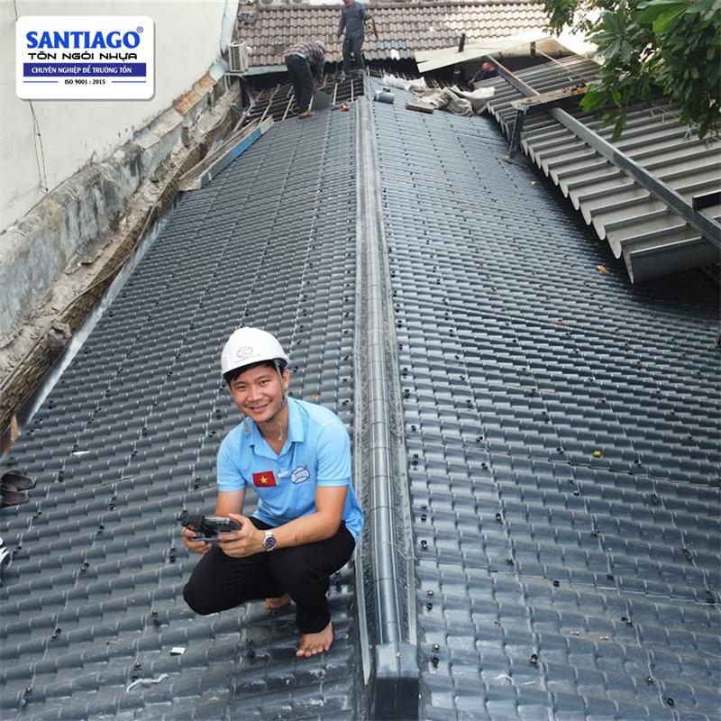 Công trình thực tế: mái ngói nhựa màu xám
