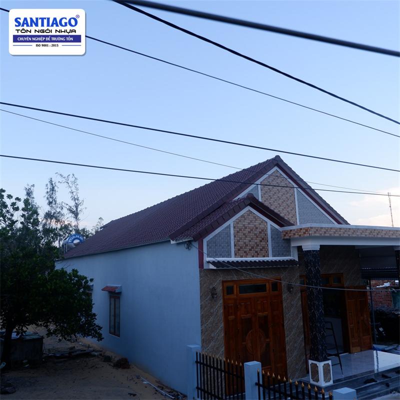 Công trình thực tế: mái ngói nhựa màu nâu