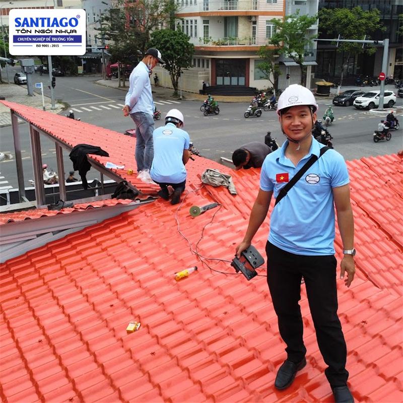 Công trình thực tế: mái ngói nhựa màu đỏ ngói