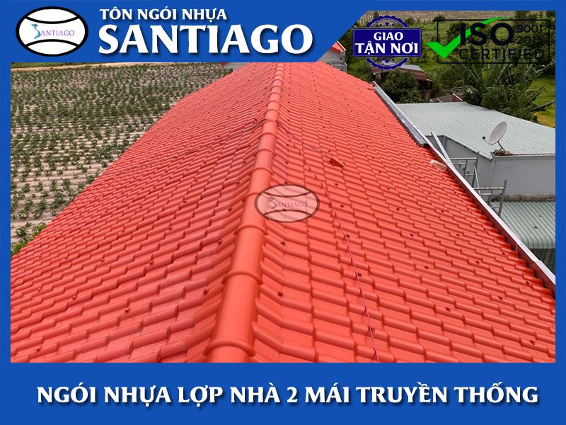 Mái ngói nhựa lợp nhà 2 mái