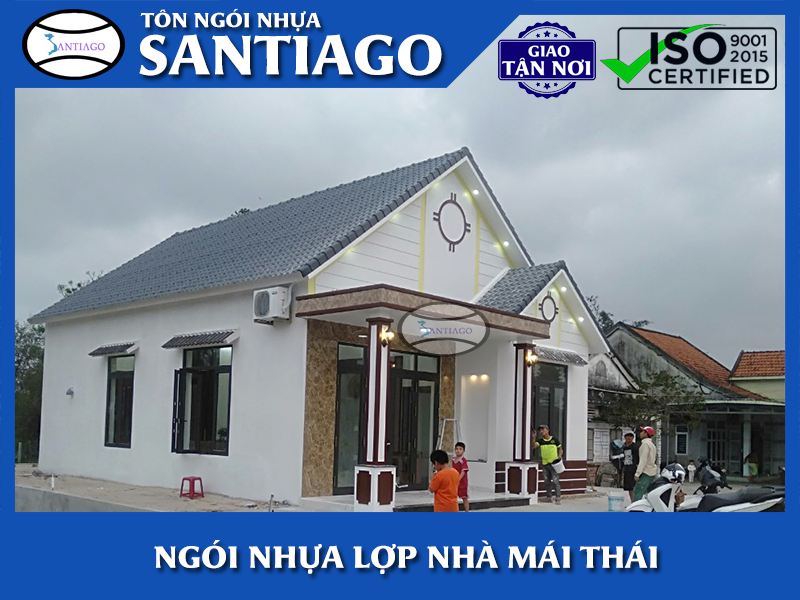 Ngói nhựa Santiago lợp nhà mái Thái