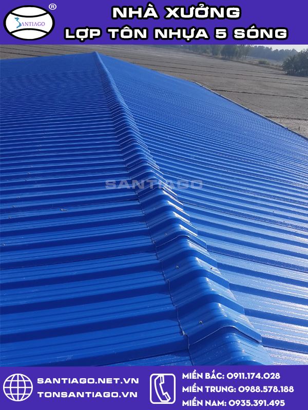 Nhà xưởng lợp tôn nhựa PVC/ASA