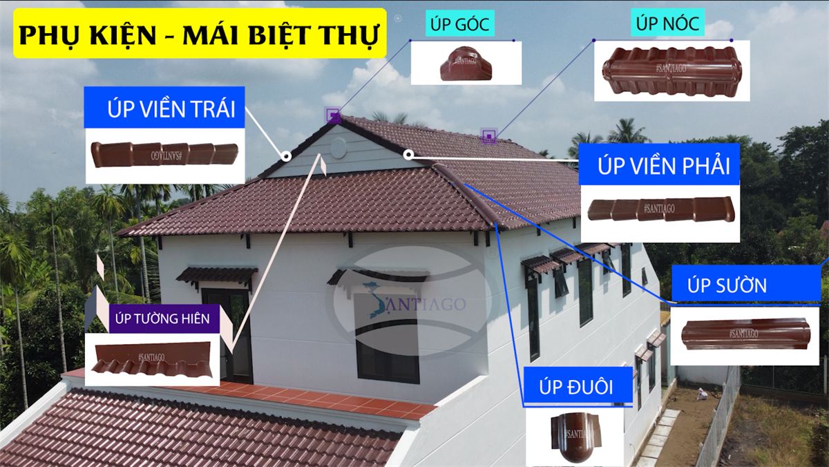 phụ kiện mái ngói nhựa biệt thự