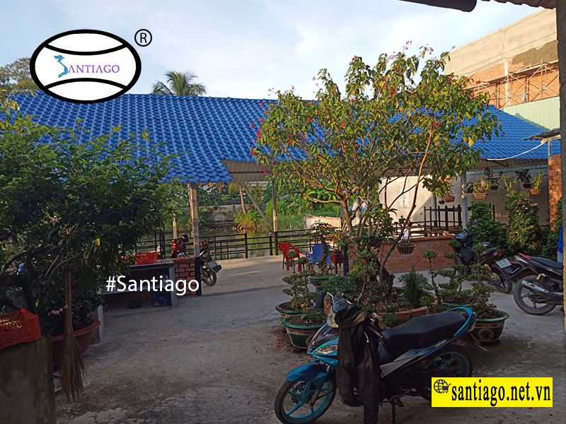 quán cà phê lợp ngói nhựa pvc asa santiago