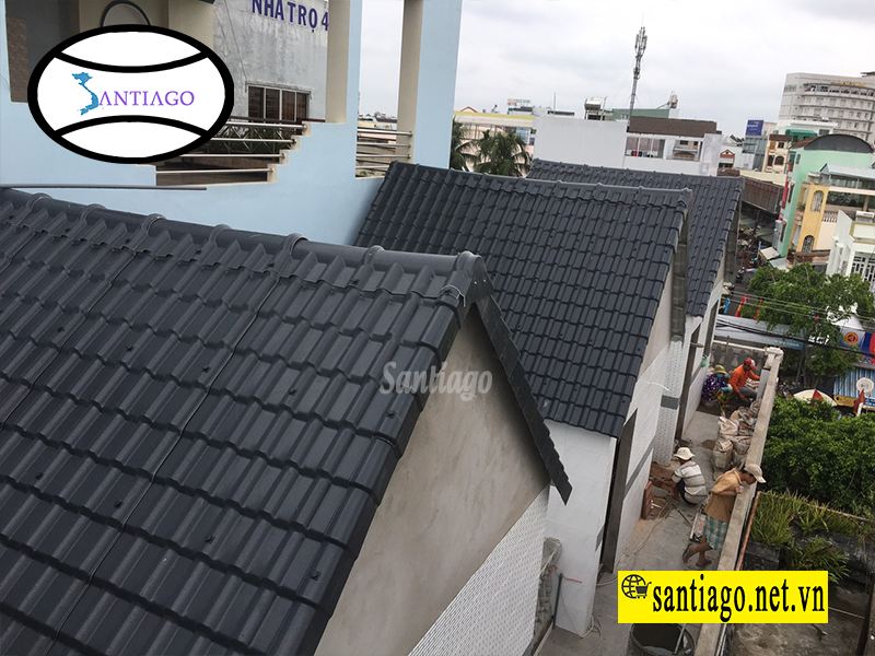 Công trình lợp tôn giả ngói màu xám