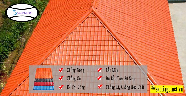 Mái tôn giả ngói màu cam