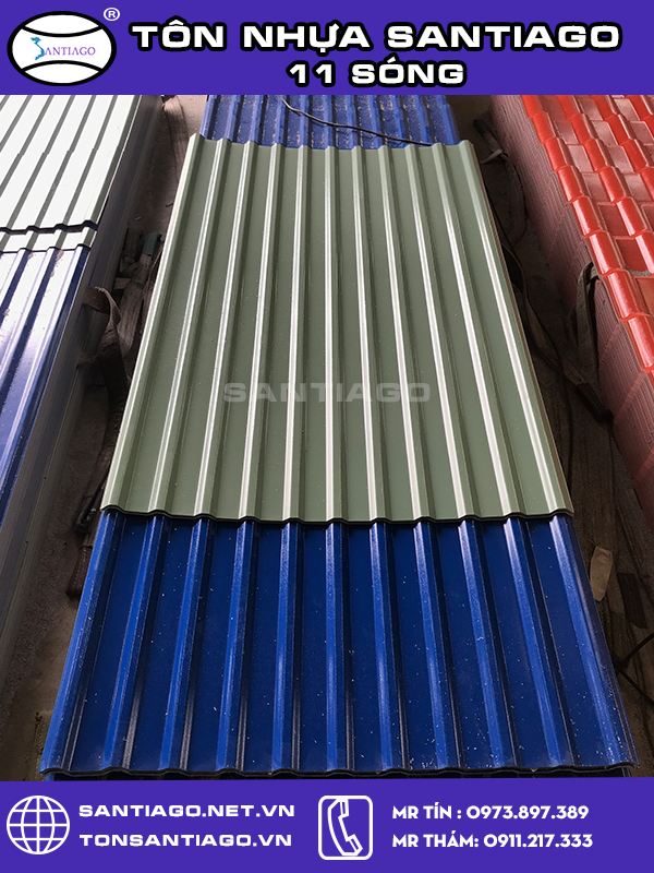 Tôn nhựa 11 sóng vuông