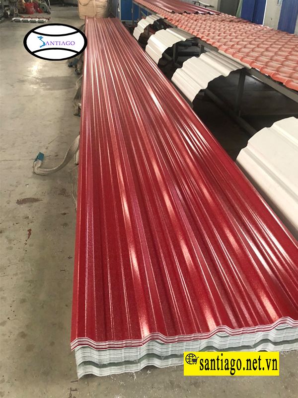 Sản xuất tôn nhựa ASA PVC màu đỏ đô tại xưởng