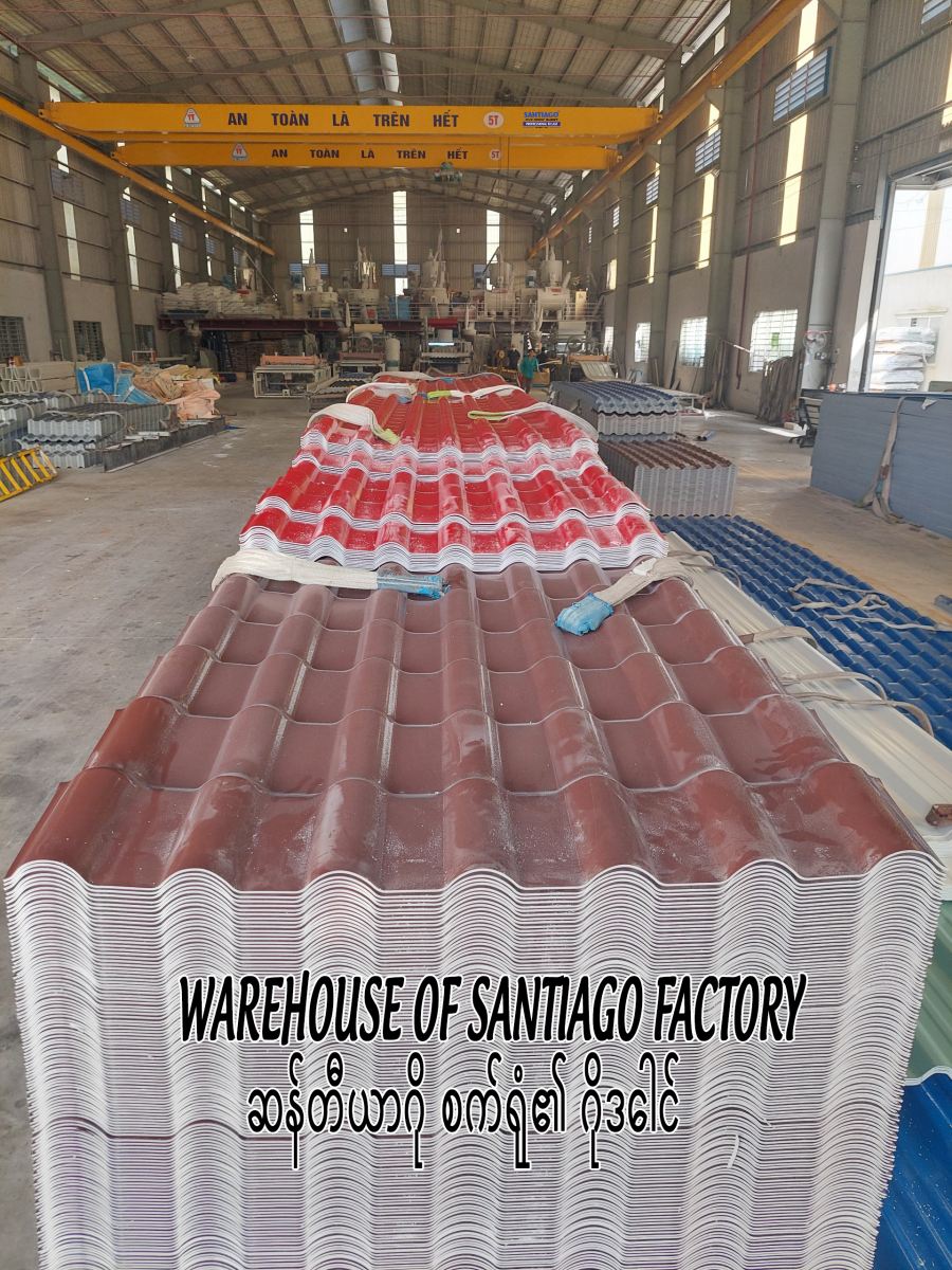Warehouse of ASA PVC roofing sheets