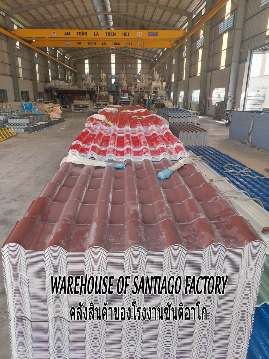 warehouse of asa pvc roofing sheet in thailand  โกดังแผ่นหลังคาพีวีซี Asa ในประเทศไทย